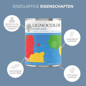 Lignocolor Buntlack Taubenblau Seidenglänzend 750 ml