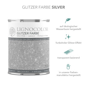 Lignocolor Glitzer Farbe 750 ml Silver