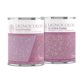 Lignocolor Set Glitzer Farbe + Basisfarbe (Pink)