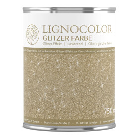 Lignocolor Set Glitzer Farbe + Basisfarbe (Sand)